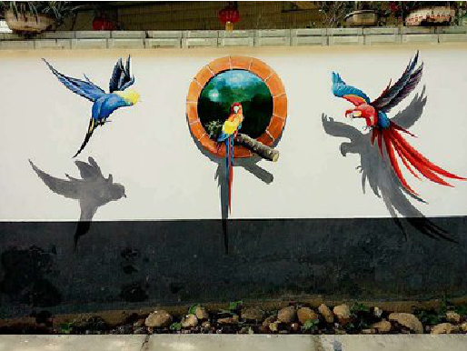 庐山市视觉错位-3D墙绘设计