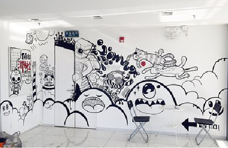 庐山市手绘墙并非传统涂鸦。